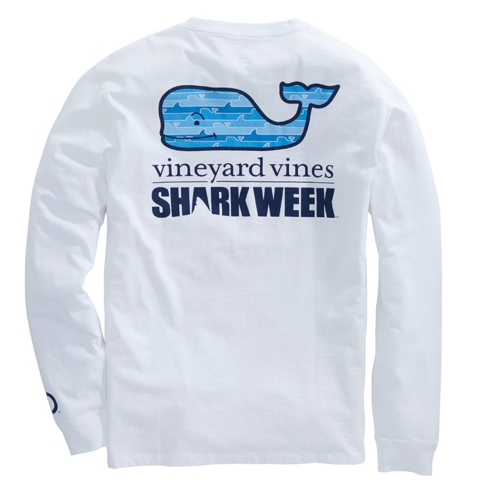 Men’s Vineyard Vines Shark Week Long Sleeve Shirt (Size Medium)